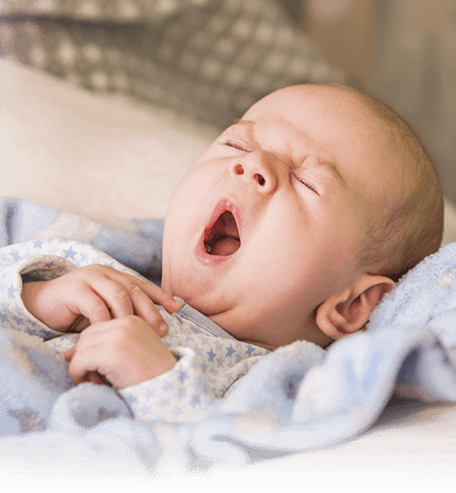 A yawning baby.