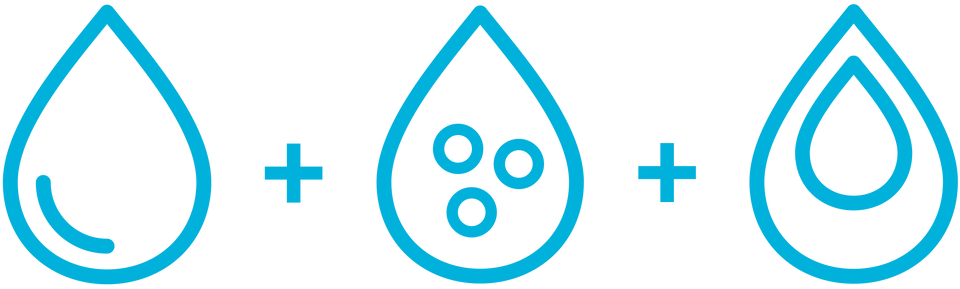 Three drop icons 